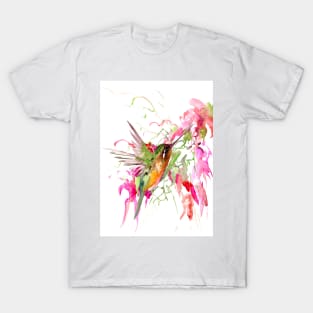 Hummingbird and Flowers T-Shirt